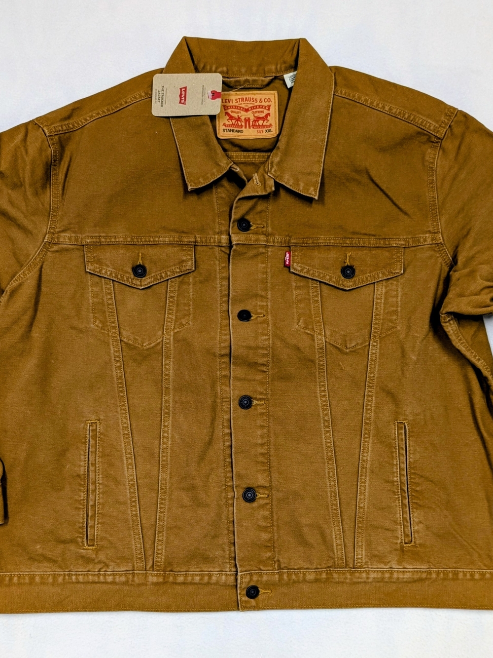 Levi's Men's Canvas Trucker Jacket Brown Desert Boots XXL NWT